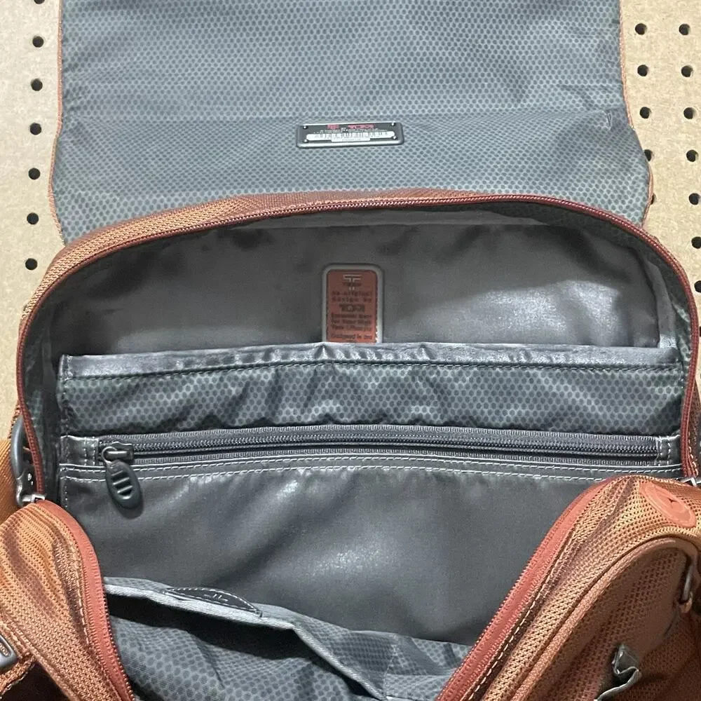 Tumi T-Tech Ballistic Nylon Backpack Convertible Messenger Laptop Orange 5589FLM